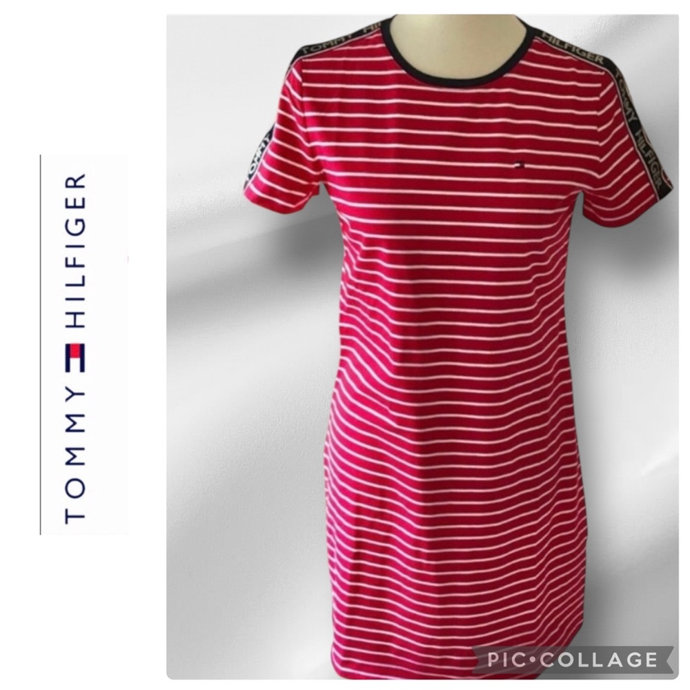 Tommy Hilfiger Red and White Striped Mini Dress. NWT